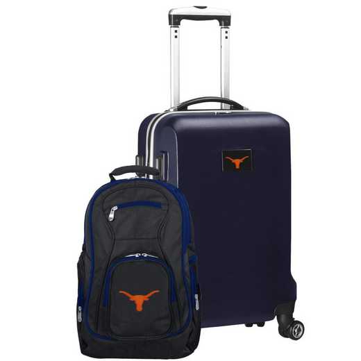 CLTXL104-NAVY: Texas Longhorns Deluxe 2PC BP / Carry on Set